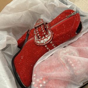 Sheriff Shine Cowboy Boots - Red